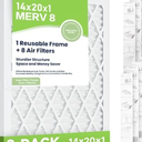 Future Way 14x20x1 Air Filters, 8-Pack with Reusable Frame, MERV 8, MPR 700 AC Furnace Filters, Space Saving & Cost-effective