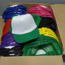 Jeyiour 48 Pack Trucker Hat Bulk Polyester Adjustable Plain Mesh Sublimation Blank Baseball Cap for Women Men Kids