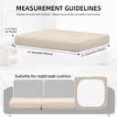 8Pcs Outdoor Cushion Covers, Patio Cushion Covers,Stretch Elastic Slipcovers, Replacement Washable & Reusable Furniture Protector for Patio Couch (Beige,Cover Only) 27"D x 8"W x 27"H