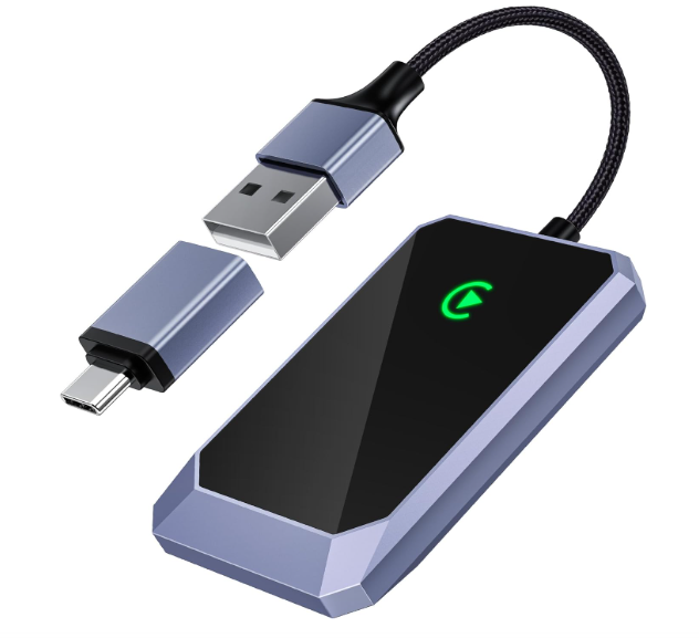 TERUNSOUl Wireless CarPlay Adapter for Apple iPhone, Convert Wired CarPlay to Wireless, PlugandPlay, Stable Connection Compatible with OEM Wired CarPlay Vehicles & iOS 10+