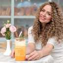 Gifts for Grandma from Granddaughter Unique Grandmother Cup with Engraving Cups Lid Best Grandma Ever Presents for Birthday Mothers Day Gifts for Grandmother, 16 oz Glass Coffee Cup