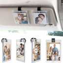 2 x Yuoyar 4 Packs Magnetic Car Picture Holder for Visor - Car Photo Holder with Clips for Easy Display - Visor Clip Photo Frame for 3 Inch Photos