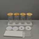 DWTS DANWEITESI Mason Jar with Lid and Straw,24 oz Iced Coffee Cup with Bamboo Lid and Straw,Boba Cups Smoothie Tumbler-Wide Mouth Reusable Glass Cups with Lid and Straws【4 Pack】