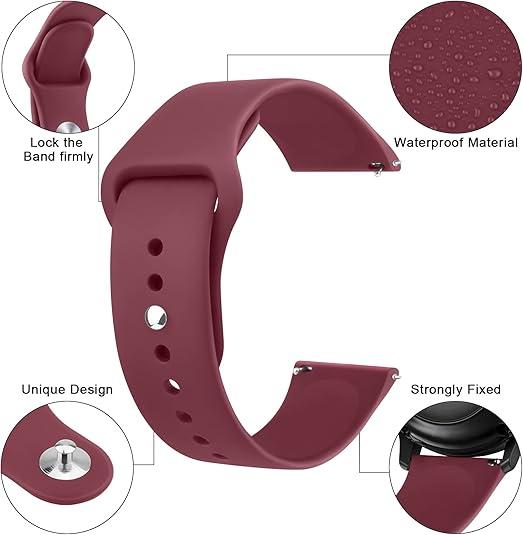 Meliya Silicone Watch Bands, 20mm Quick Release Soft Sport Replacement Watch Strap for Women Men