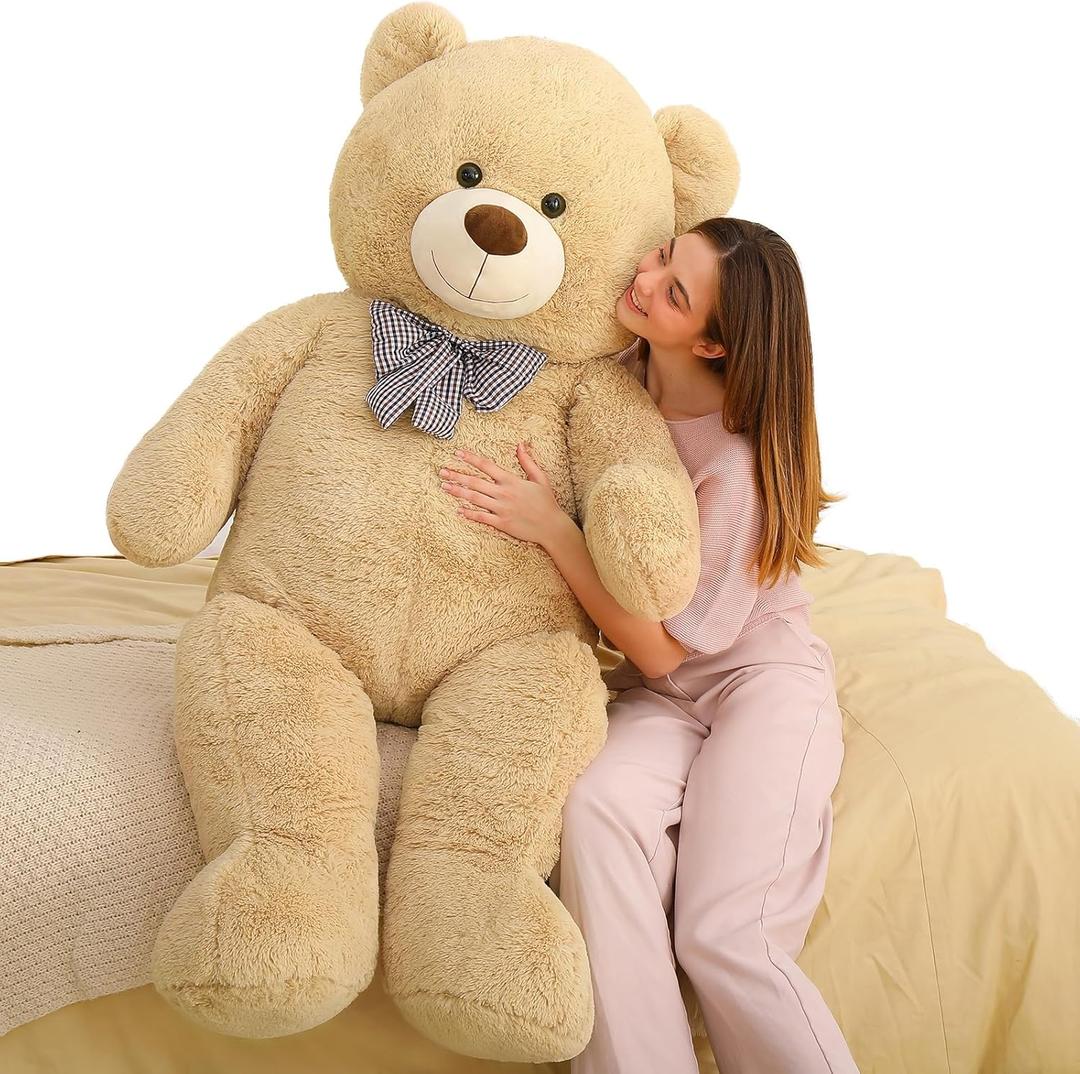 MaoGoLan Giant Teddy Bear Plush, Life Size Large Teddy Bear Stuffed Animal 5 Feet,Soft and Fluffy Big Teddy Bear Gift for Baby Shower,Christmas,Valentines (Brown)