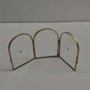 5x7 Triple Picture Frames, Arched Folding Hinged Brass Picture Frames for Three photos, Glass Floating Frame for Artwork Tabletop Display(5x7 Vertical)