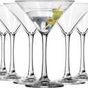 Libbey Entertaining Essentials Martini Glasses Set of 6, Tall, Slender, Triangular-Shaped Cocktail Glasses, Classic Martini Set for Wines, Cocktails