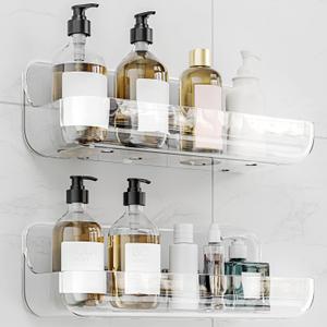 Adhesive Bathroom Shelves, 7 Pack Acryilc No Drill Stick on Shelf