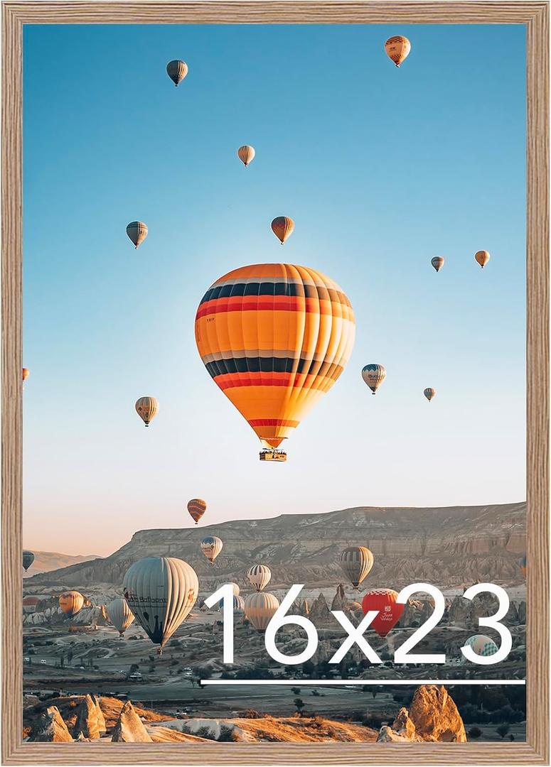 JCJMY Rustic Brown 16x23 Picture Frame for Poster Photo, Horizontal and Vertical Formats, Wall Hanging, 16 x 23 Wall Gallery Poster Photo Frame