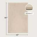 Hakuna Matte CloudSoft Mat for Floor 60" x 80" Beige Coral Velvet Memory Foam Rug Non-Slip, Water-Resistant