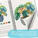 Elfew 2 Pack Watercolor Workbooks Coloring Books, 24 Pages Beginner Friendly Painting Kit, Detailed Steps, 12 Colors Paint Set with Brush, Stress-Relieving Gift for Adults & Women (Animals & Flowers)