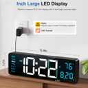 Digital Wall Clock, 16" Large Display Digital Clock with Night Light, Wall Clock with DST, Alarm, LED, Date, Week, Temp for Living Room, Bedroom, Classroom Decor, Birthday Gift for Senior Mom Dad