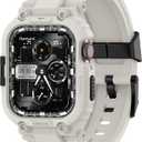 amBand Compatible with Apple Watch Series 9/8/7/6/5/4 & SE 3/2/1 41mm/40mm Band Case for Men, M1 Sport Rugged Case with Strap Military Protective Cover Bumper for iWatch 41/40 mm 38mm - Sand White