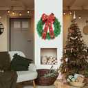 Artificial Christmas Wreath, Green Christmas Wreath16 Inch Canadian Pine Artificial Christmas Wreath Gifts for Christmas Party Decor, Front Door Wreath, Unlit, Pack of 4 (3, Green 16inch)