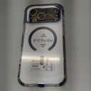 DEERLAMN Strong Magnetic Case for iPhone 17 Pro Max 6.9-Inch,[Compatible with Magsafe][Military Grade Drop Protection] Clear Slim Shockproof Protective Phone Cover-Transparent+Blue