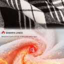 G Gradual Men's Flannel Jacket Fleece Sherpa Lined Hoodies Zip Up Plaid Shirt Warm Winter Jackets for Men with Zipper Pockets (Black, L)