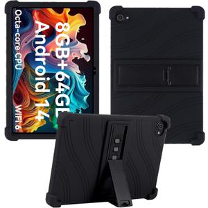 Case for Whitedeer C10-WT Tablet 10.1 inch, Silicone Stand Cover for ZANDIZ C10/Lville LVEC10/HiGrace C10/Freeski C10/FYMLCPFY C10A/Jeazans Jzpad-X11 Tablet (Black)