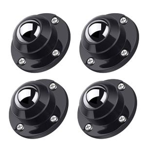 PlusRoc 4 Pack 1 Inch Self Adhesive Paste Caster Wheels for Furniture Kitchen Appliance Rollers, Load Capacity 28LBS Per Wheel, Low Profile Swivel Wheels for Bucket Storage Bins