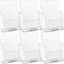 zavekia 6 Pack 6'' x 9'' Acrylic Brochure Holder,wide brochure leaflet booklet literature flyer catalog magazine. (6 x 9 in/ 6 Pack)
