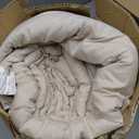 HYMOKEGE Beige Queen Comforter Set Seersucker 7 Pieces, All Season Luxury Bed in a Bag for Bedroom, Bedding Set with Comforters, Sheets, Pillowcases & Shams