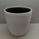 Dexceder 15x14 Self Watering Planter with Wheels Indoor Outdoor, Inner Pot Design, Thickened Large Floor Standing Flower Plant Pot with Water Level Indicator (White Matte)