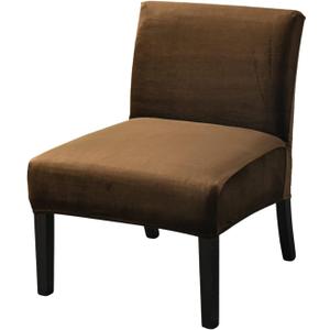 Velvet Accent Chair Cover Slipcover, Armless Stretch Super Soft Thick Velvet Chair Slipcovers for Armless Chair Furniture Protector with Elastic Bottom, Pink (Velvet, Coffee)