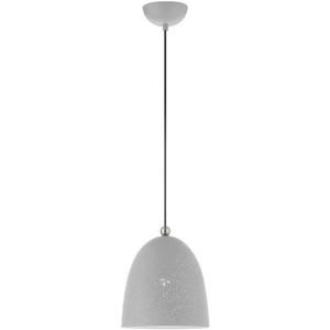 Livex Lighting 49108-80 1 Light Nordic Gray Pendant (Nordic Gray W/ Brushed Nickel Accents)
