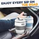 2-Pack Collapsible Cups for Mother's Day 11oz Leakproof Coffee Travel Mug, Silicone, Foldable and Portable for Hiking, Camping, Office | Lightweight and Collapsible Coffee Cups for Outdoor Use