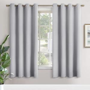 YoungsTex 72 Inch Length Blackout Curtains for Living Room - Light Grey Thermal Insulated Drapes with Grommet for Bedroom Dining Room Darkening, 2 Panels, 52 x 72 Inch