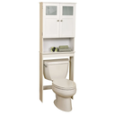 Zenna Home Over-the-Toilet Spacesaver, Bath Storage, with Glass Doors and 3 Shelves, White