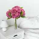 ZYTUYO 4 Pcs Real Touch Magenta Hydrangeas Artificial Flower 21 inches Realistic Faux Latex Hydrangeas Flower for Home Decor Kitchen Living Room Spring Table Wedding Xmas Arrangement