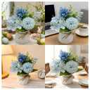 Carfoeny 2 Pcs Blue Hydrangea Artificial Flowers Bathroom Decor Fake Flowers in Small Flower Vases for Centerpieces Floral Arrangements Home Indoor Kitchen Tables Living Room Tv Stand Nightstand Decor