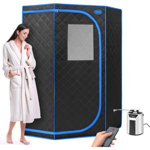 Sauna Tent, Full Body Portable Sauna for Home, Pentagon Sauna Tent with 3L 1000W Steam Generator, Remote Control, Folding Chair, 38'' x 38'' x 63''