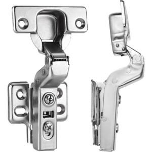 40pcs Standard Cabinet Hinge,Fit for Frameless Cabinet,European Inset,Soft Closing,Four-Hole mounting Plate Hinges,Nickel Plated Finish (20 Pairs)