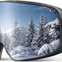 Lamicall Ski Goggles with 3X Anti-Fog - 100% UV Protection, OTG Design for Skiing, Snowboard, Snowmobile, Men, Women (Black Frame - Silver Lens)