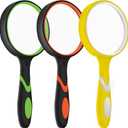 3 Pack Magnifying Glass, 75mm Magnifying Glass with Non-Slip Rubber Handle, Suitable for Reading Newspapers,Suitable for Seniors