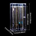 Acrylic Necklace Holder Stand,Clear Necklace Organizer with 24 Hooks,Dustproof Rotation Jewelry Storage Holder,Enclosed Long Necklaces Display Rack Pendant Bracelets Display Case Jewelry Display Box
