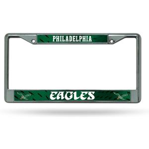 Rico Industries NFL Philadelphia Eagles Retro 12" x 6" Silver Chrome Frame W' Decal Insert Car/Truck/SUV Auto Accessory