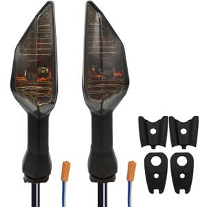 Motorcycle Front/Rear Blinker LampTurn Signals Indicator Light Compatible with KAWASAKI Ninja 300 400 650 Z900 Z250SL ZRX1200 ER-6N ZX-6R Z 1000SX (Smoke Shell)