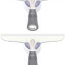 MR.SIGA Multi-Purpose Silicon Squeegee for Window, Glass, Shower Door, Car Windshield, Heavy Duty Window Scrubber, Includes Suction Hook, 10 inch, White & Gray, 2 Pack