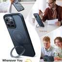 TORRAS Magnetic Ostand for iPhone 14 Pro Max Case [Compatible with Magsafe] with Stand, [Military Grade Drop Protection] Shockproof Translucent Back Slim Protective Phone Case (2022), Black