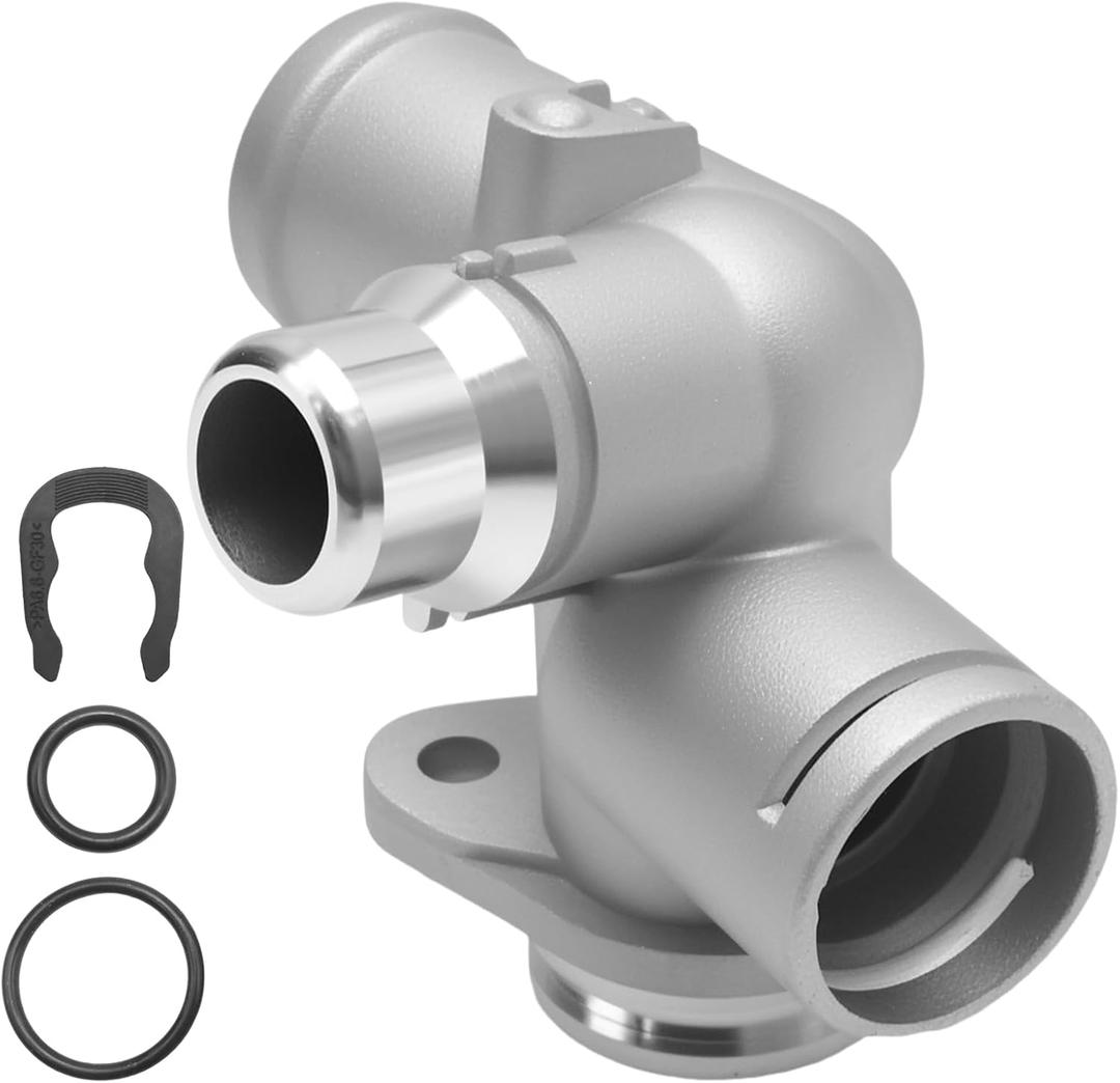 06D121132C Aluminum Coolant Hose Flange, Replacement for 2005 Audi A4 2.0T, 2007 Audi A4, 2006 Audi A4 2.0T, Replaces 06D121132, 06D121133A