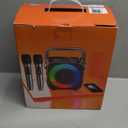 Karaoke Machine, Portable Bluetooth Speaker with 2 Wireless Microphones for Adults & Kids with Lights, Karaoke Microphone with PA System Supports USB/TF/FM/AUX for Home Party Home System Packages (Black)