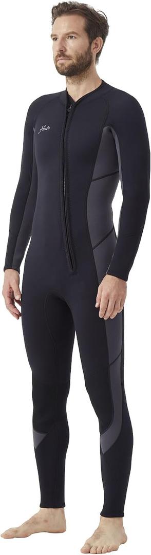 Hevto Wetsuits Men 3/2mm Neoprene Front Zip Shorty Full Wet Suit in Cold Water for Swimming Surfing Diving Keep Warm