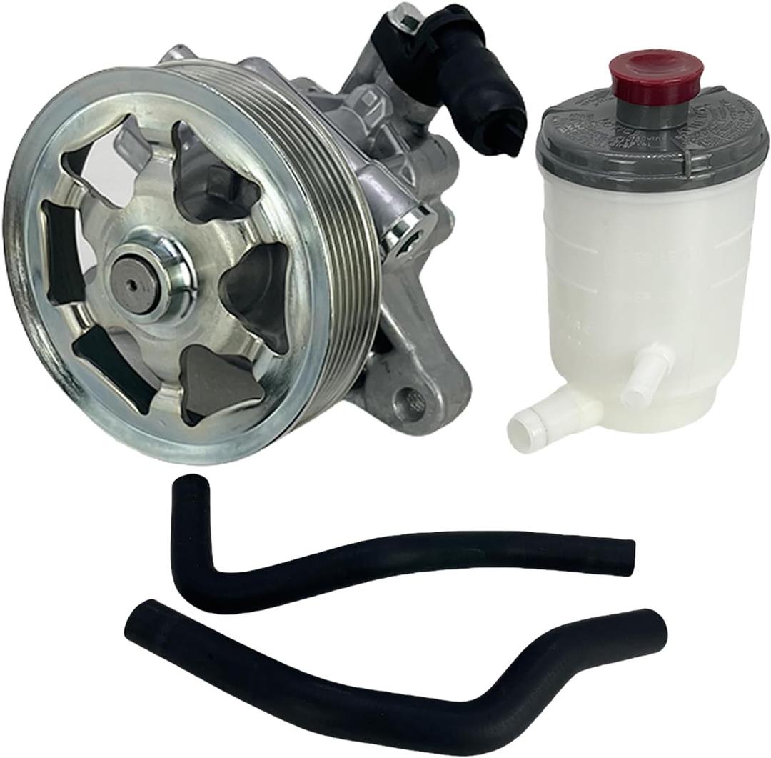 Power Steering Pump with Reservoir Tank & Suction & Return Hose Fit for 2008-2012 Honda Accord L4 2.4L Replace 56100R40A03 56100R40P05 53701TA0A01
