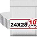 Ireer 10 Pack Extra Large 24 x 28" Bubble Mailers Poly Padded Envelopes Cushioned Mailing Envelopes Bubble Padded Mailers Self Adhesive Waterproof Shipping Bags for Business Christmas Gift Packaging