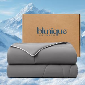 Cooling Comforter Queen Size, Breathable Blanket for Hot Sleepers & Night Sweats, Q-Max>0.46 Tech, Summer Lightweight & Skin-Friendly Bedding,90"x90", Grey