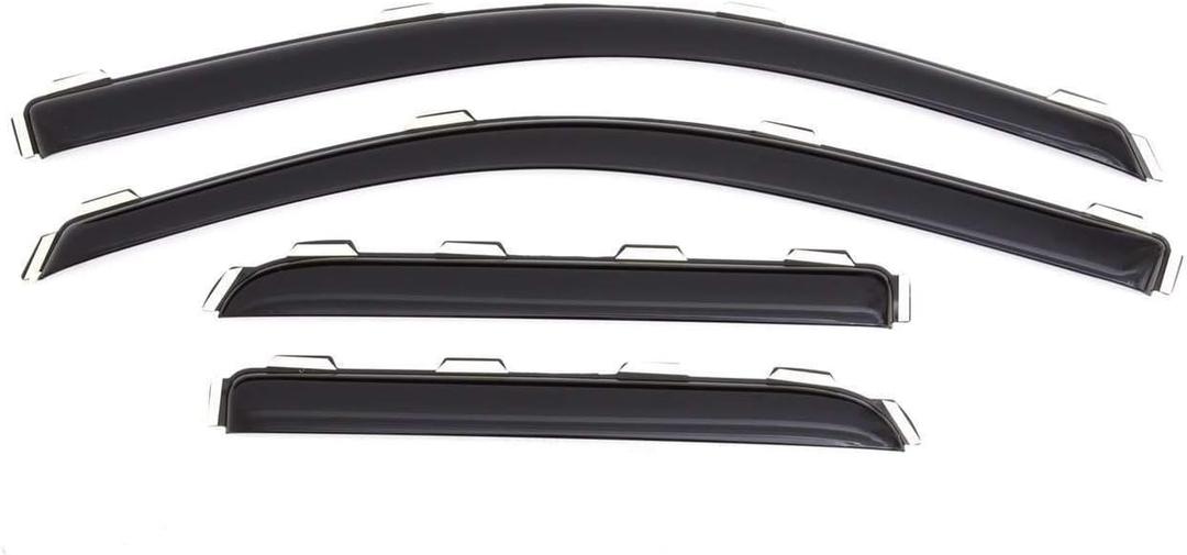 Auto Ventshade [AVS] In-Channel Rain Guards For 2014-2018 Chevrolet Silverado, GMC Sierra 1500 / 15-19 Silverado, Sierra 2500HD/3500HD DBL/EXT CAB ONLY | Window Vent Visors, 4 pcs. - Smoke | 194528