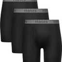 Hanes mens Stay Dry Pouch Boxer Briefs, Performance Stretch Boxer Brief With Leak Protection, 3-pack (Medium, Black)