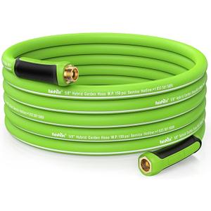 RAINPOINT Garden Hose 50ft - Flexible Heavy Duty Water Hose with Swivel Handle - Lightweight, Hybrid Rubber, 5/8", Male to Female